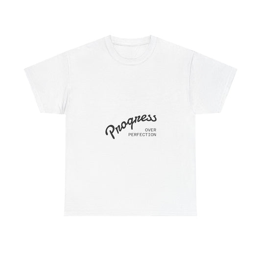 Motivational back to school Unisex Heavy Cotton shirts Progress Over Perfection, Inspirational Style