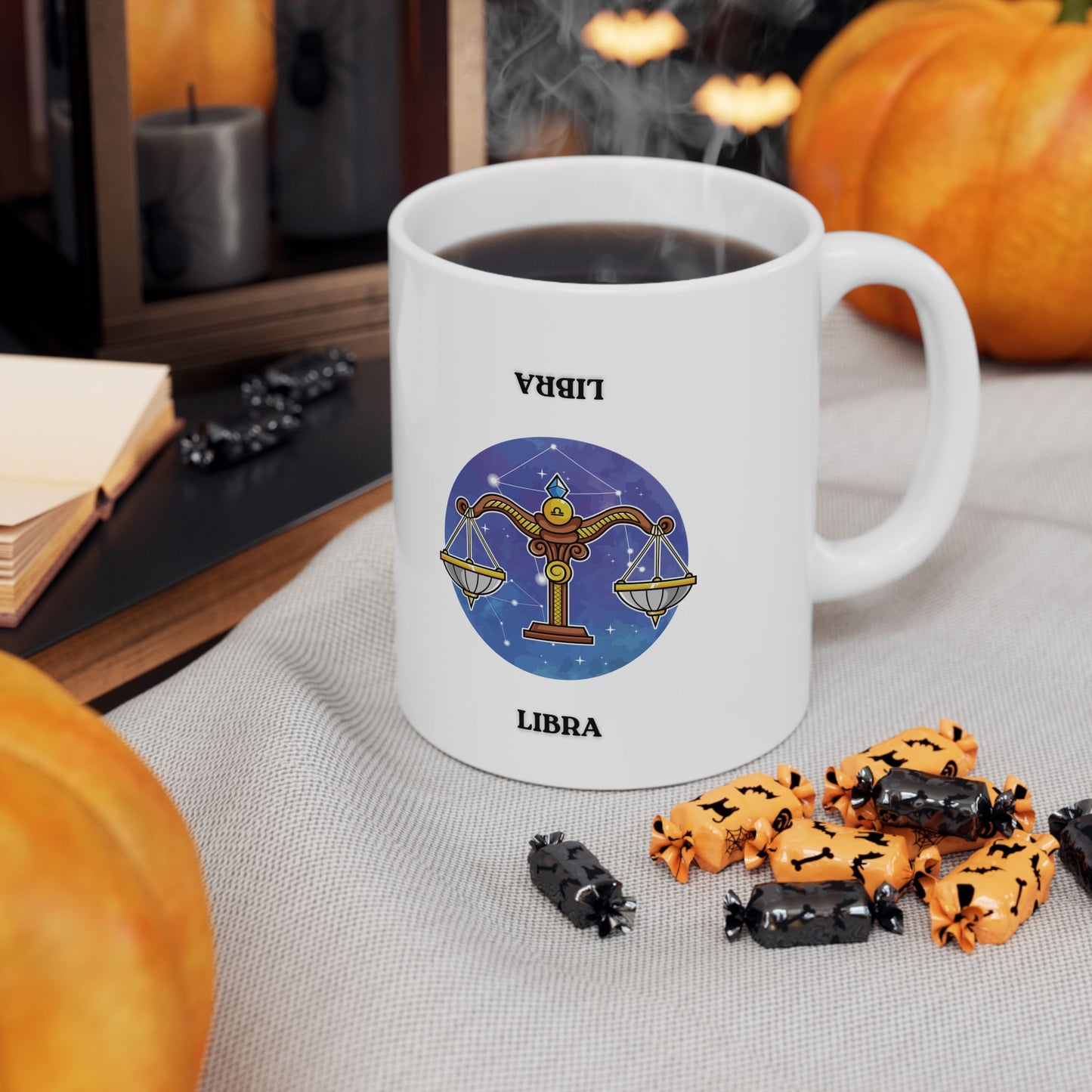 Celestial Balance Ceramic Mug | Zodiac Astrology Gift, Horoscope Lover's Cup, Unique Starry Design, Astrology Decor, Birthday Present