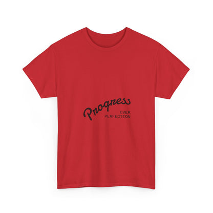 Motivational back to school Unisex Heavy Cotton shirts Progress Over Perfection, Inspirational Style