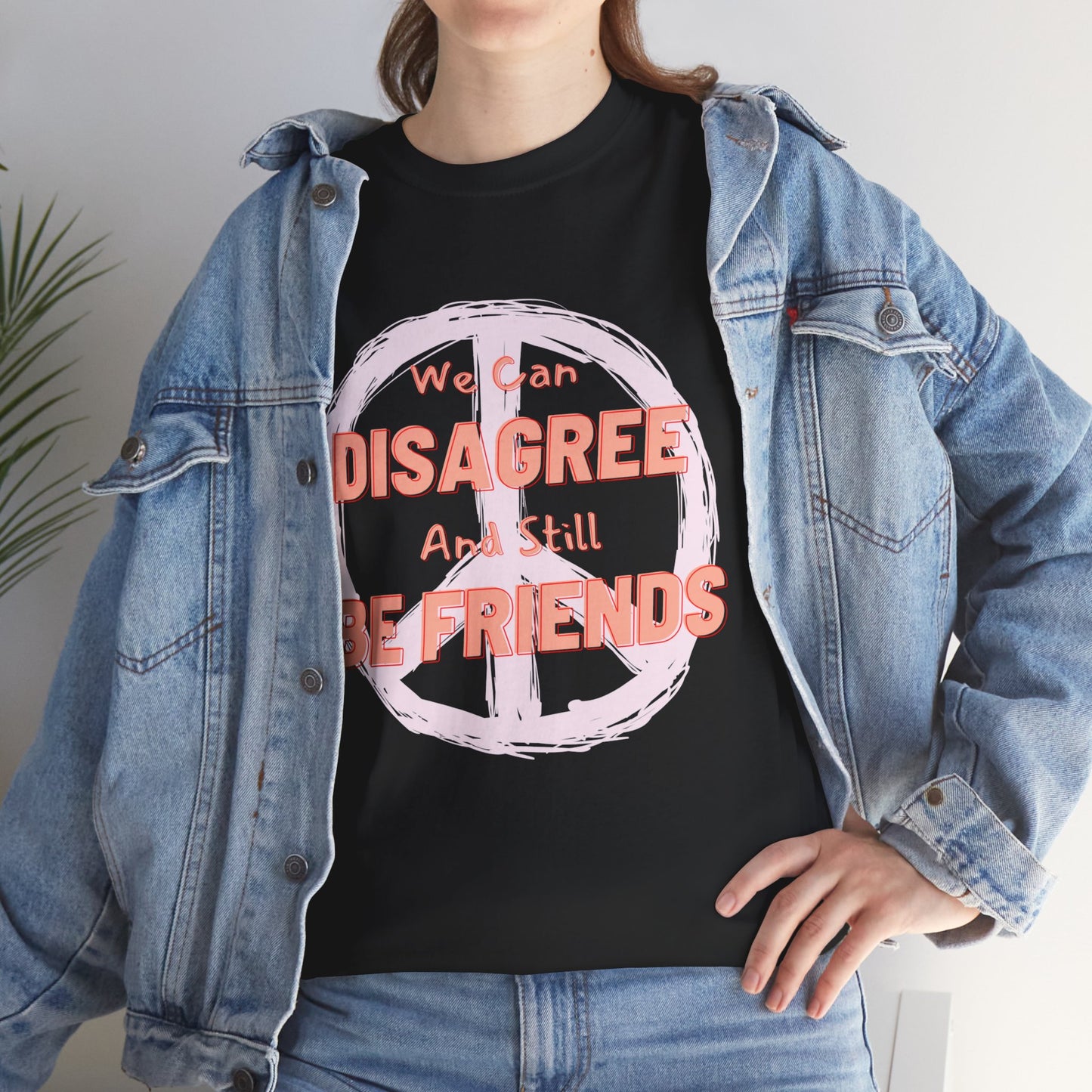 Peaceful Disagreement Unisex Heavy Cotton Tee, Casual Wear, Friendship Gift, Statement Shirt, Relaxed Fit Tee, Everyday Comfort