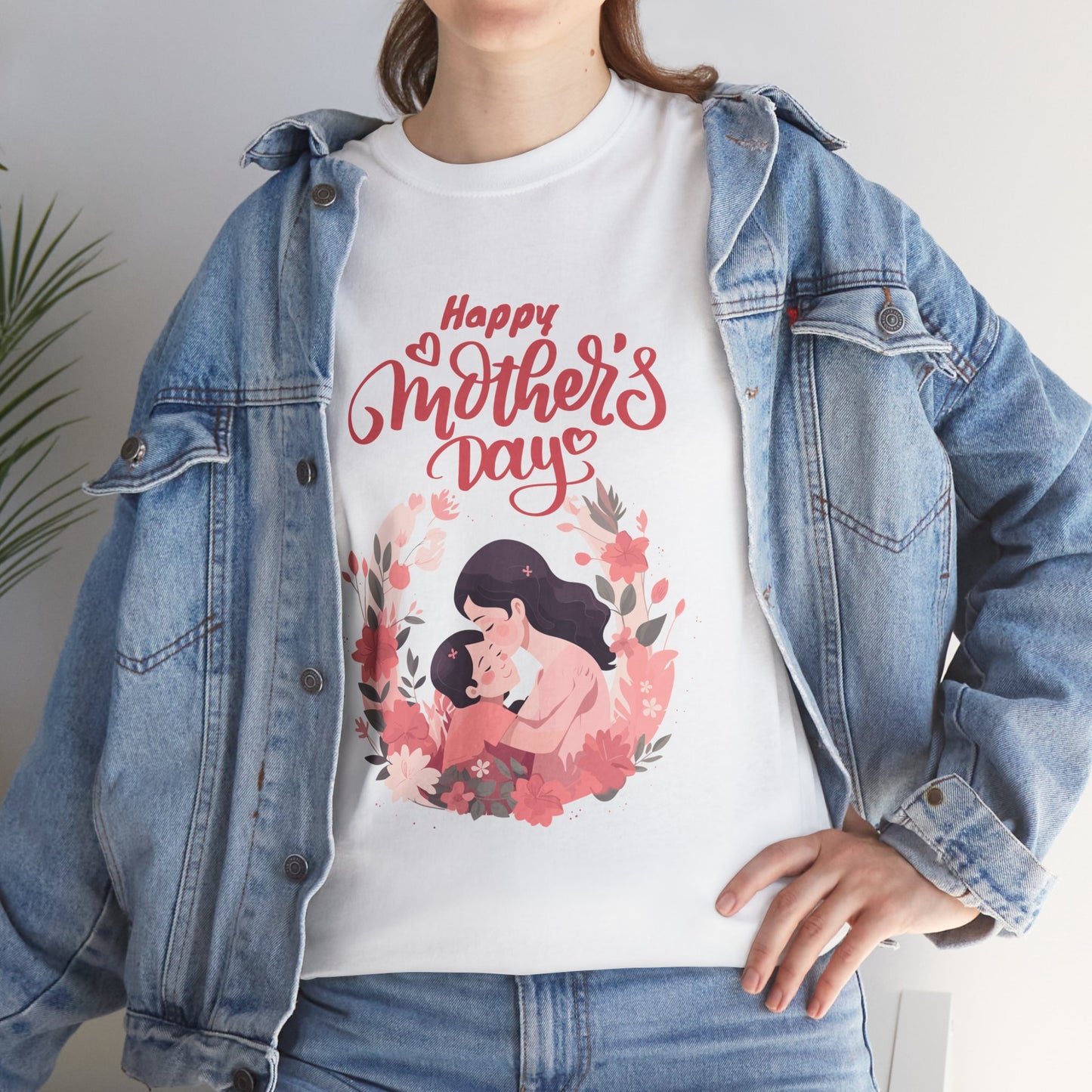 Mother’s Day Tee — "Happy Mother's Day" Floral Mom & Child Shirt