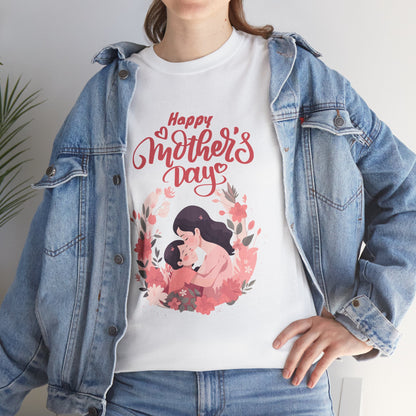 Mother’s Day Tee — "Happy Mother's Day" Floral Mom & Child Shirt