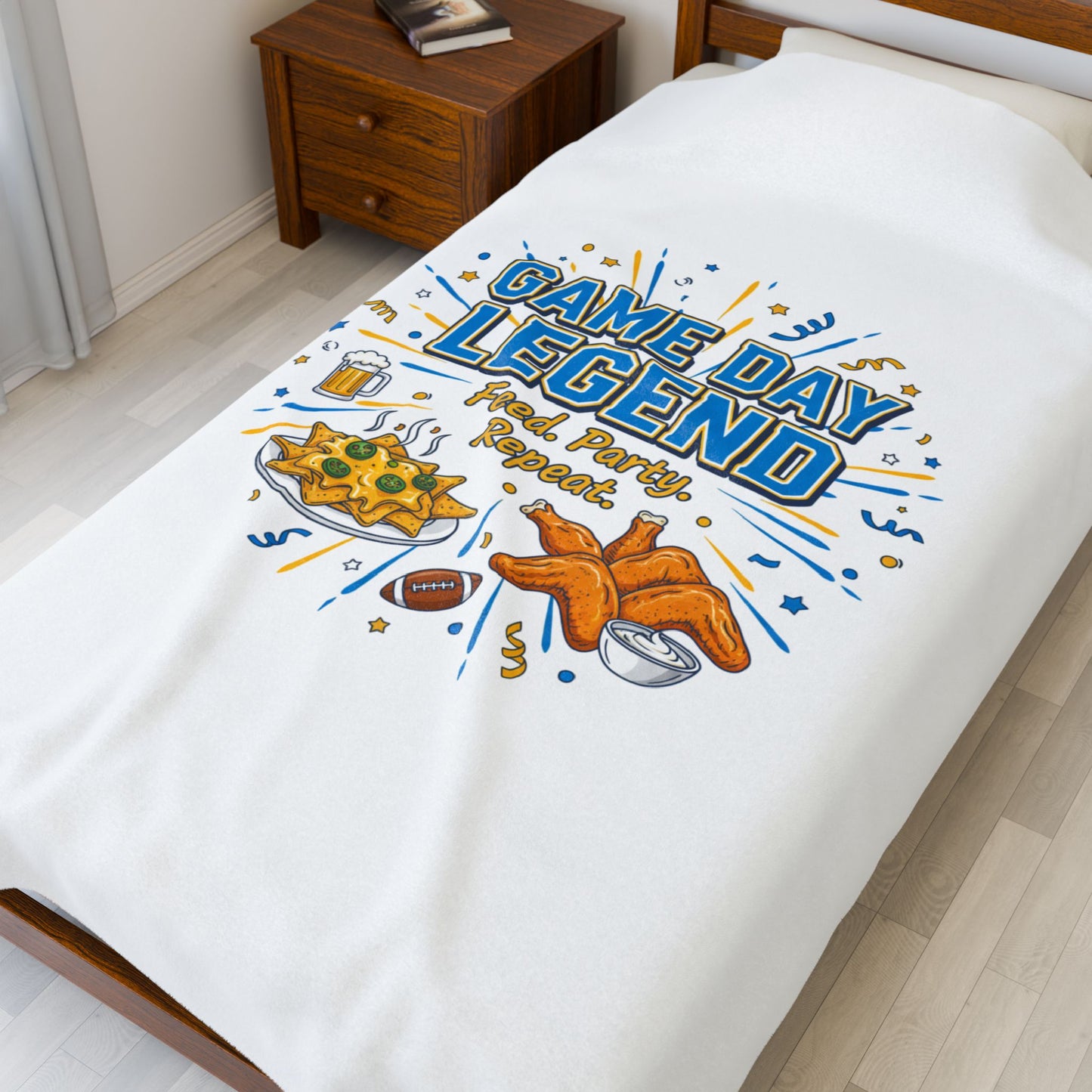 Game Day Legend Velveteen Blanket | Super Bowl Party, Game Day Humor