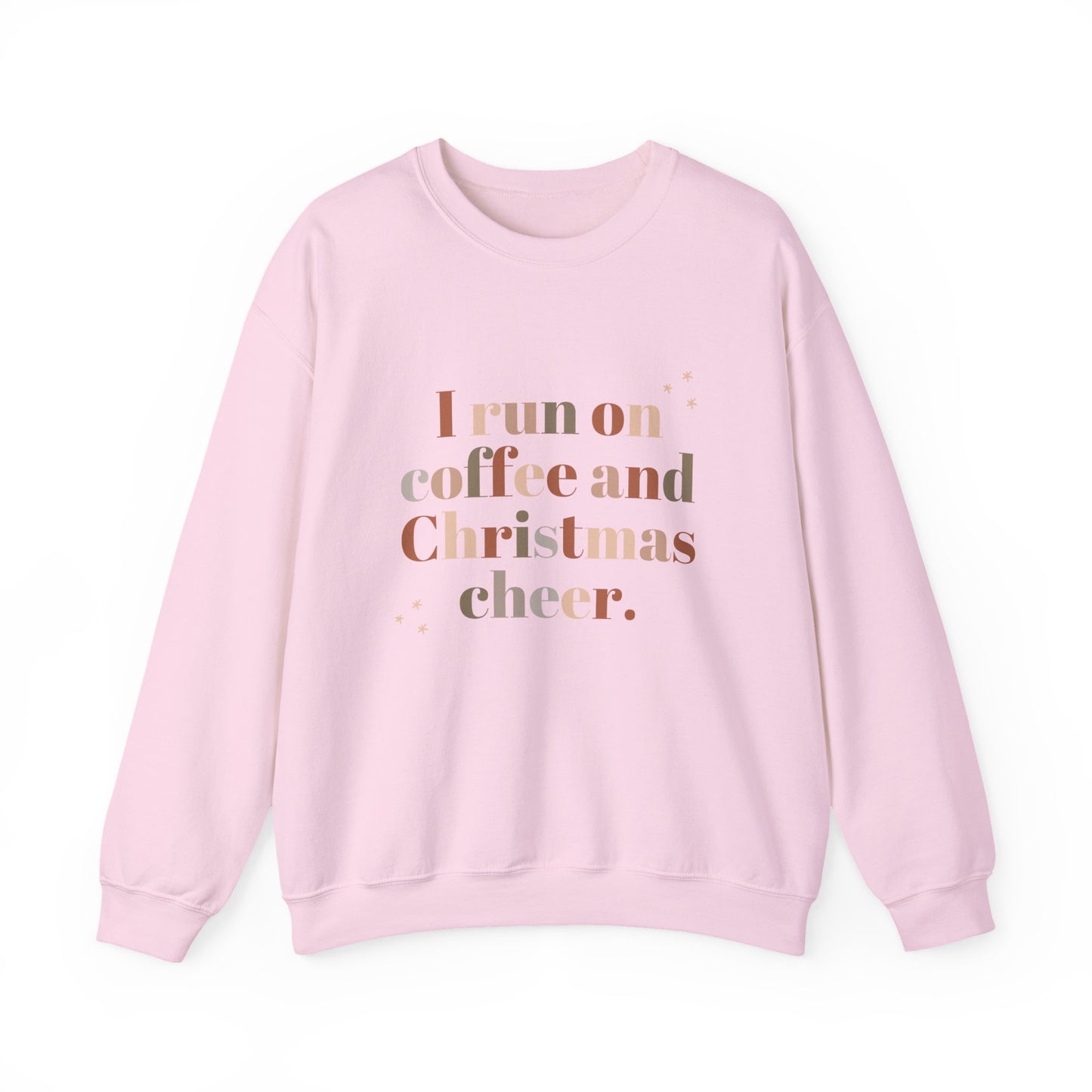 I Run on Coffee and Christmas Cheer Sweatshirt, Holiday Gift, Cozy Crewneck, Unisex Christmas Apparel, Winter Fashion, Warm Layer