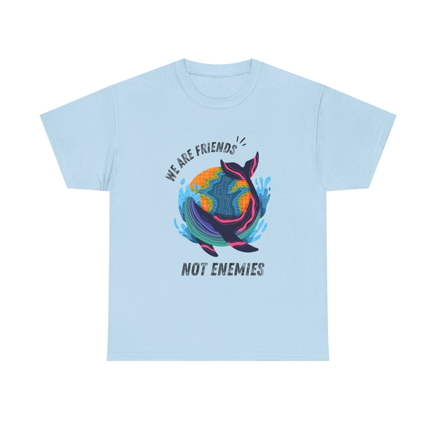 Earth-Friendly Unisex Heavy Cotton Tee - 'We Are Friends Not Enemies', Eco Apparel, Sustainable Fashion, Gift for Nature Lovers, Earth [...]