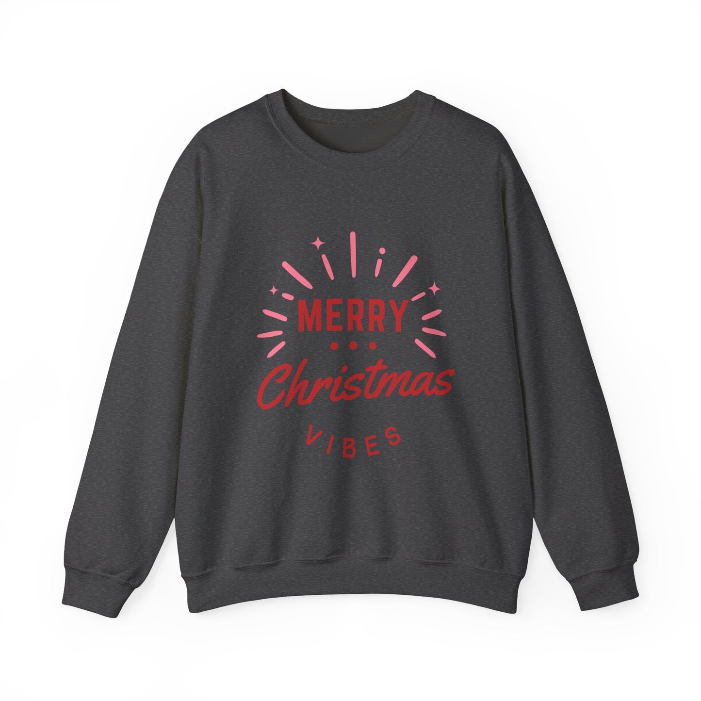 Merry Christmas Vibes Crewneck Sweatshirt | Cozy Holiday Wear, Unisex Winter Apparel, Christmas Gifts, Seasonal Fashion, Festive Sweatshirt