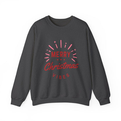 Merry Christmas Vibes Crewneck Sweatshirt | Cozy Holiday Wear, Unisex Winter Apparel, Christmas Gifts, Seasonal Fashion, Festive Sweatshirt