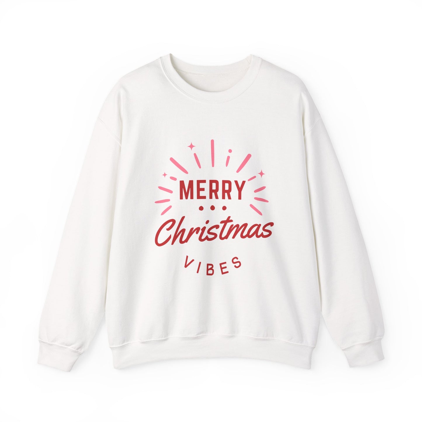 Merry Christmas Vibes Crewneck Sweatshirt | Cozy Holiday Wear, Unisex Winter Apparel, Christmas Gifts, Seasonal Fashion, Festive Sweatshirt