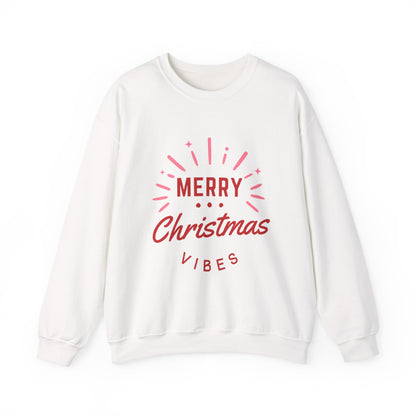 Merry Christmas Vibes Crewneck Sweatshirt | Cozy Holiday Wear, Unisex Winter Apparel, Christmas Gifts, Seasonal Fashion, Festive Sweatshirt