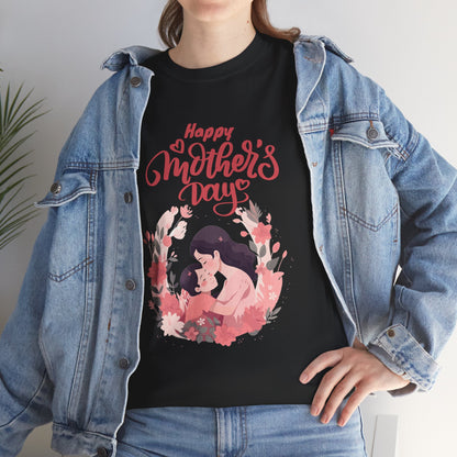 Mother’s Day Tee — "Happy Mother's Day" Floral Mom & Child Shirt
