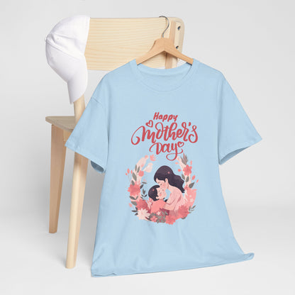 Mother’s Day Tee — "Happy Mother's Day" Floral Mom & Child Shirt