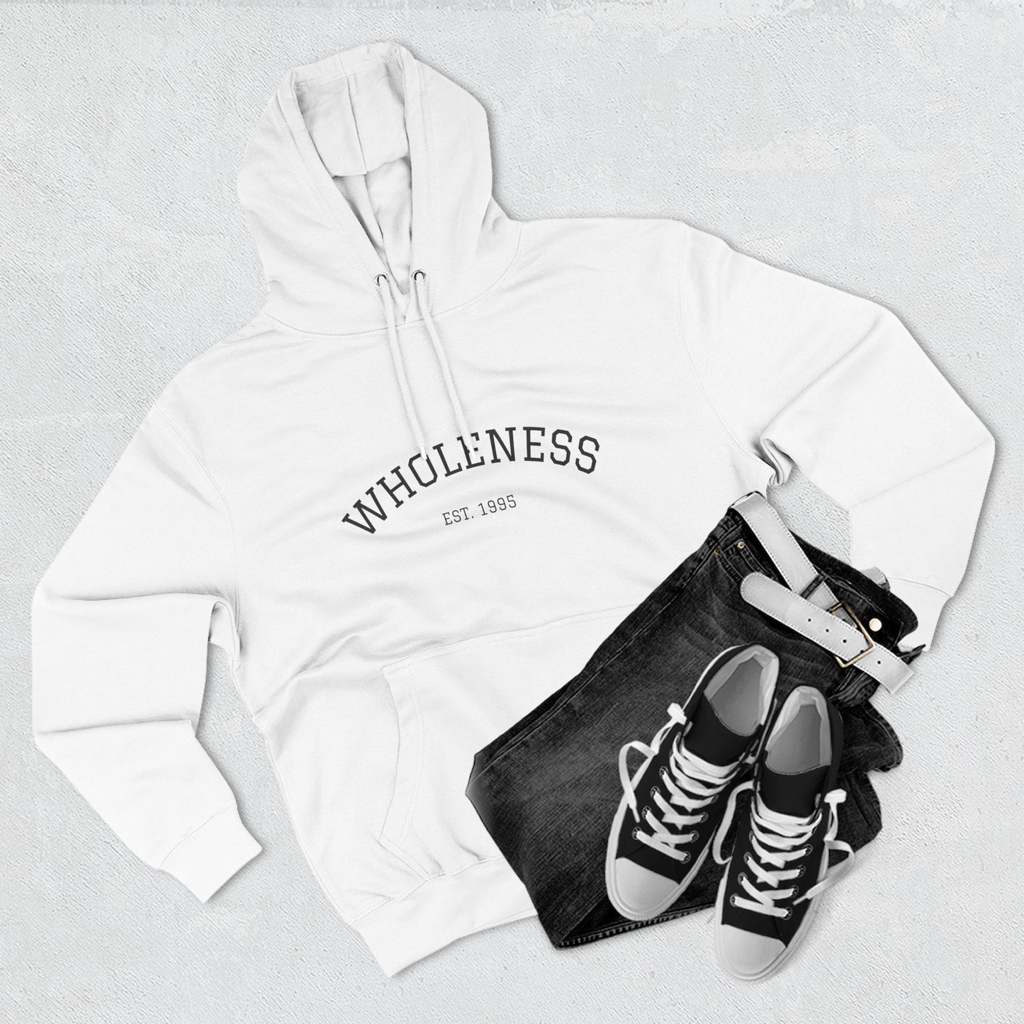 Wholeness Hoodie — Minimal Arch Logo Fleece Pullover