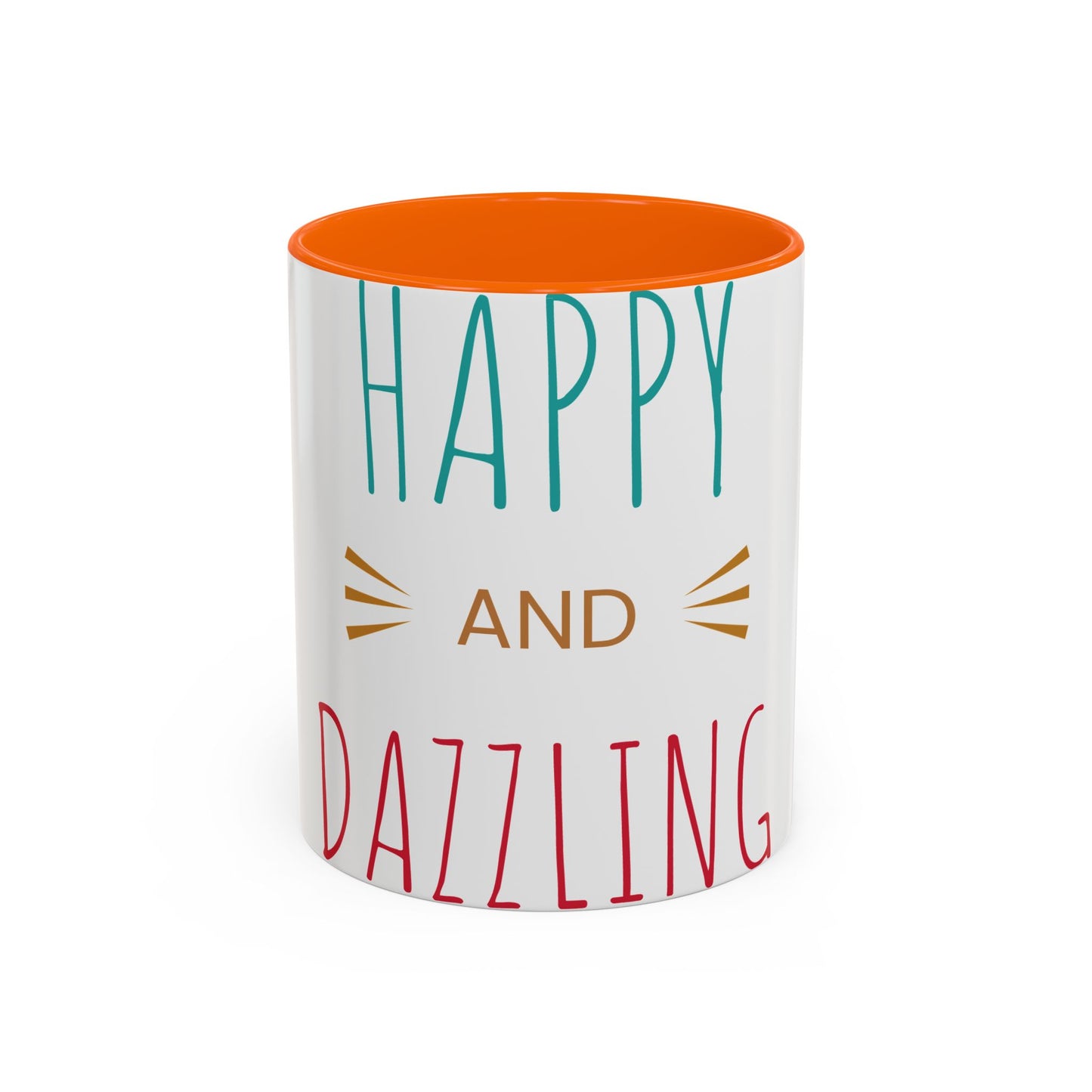 Happy and Dazzling Accent Coffee Mug — Inspirational Ceramic Tea Cup (11/15oz)