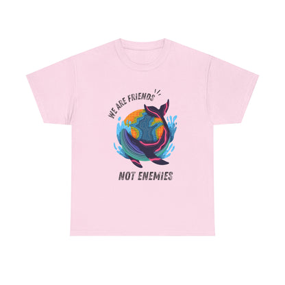 Earth-Friendly Unisex Heavy Cotton Tee - 'We Are Friends Not Enemies', Eco Apparel, Sustainable Fashion, Gift for Nature Lovers, Earth [...]