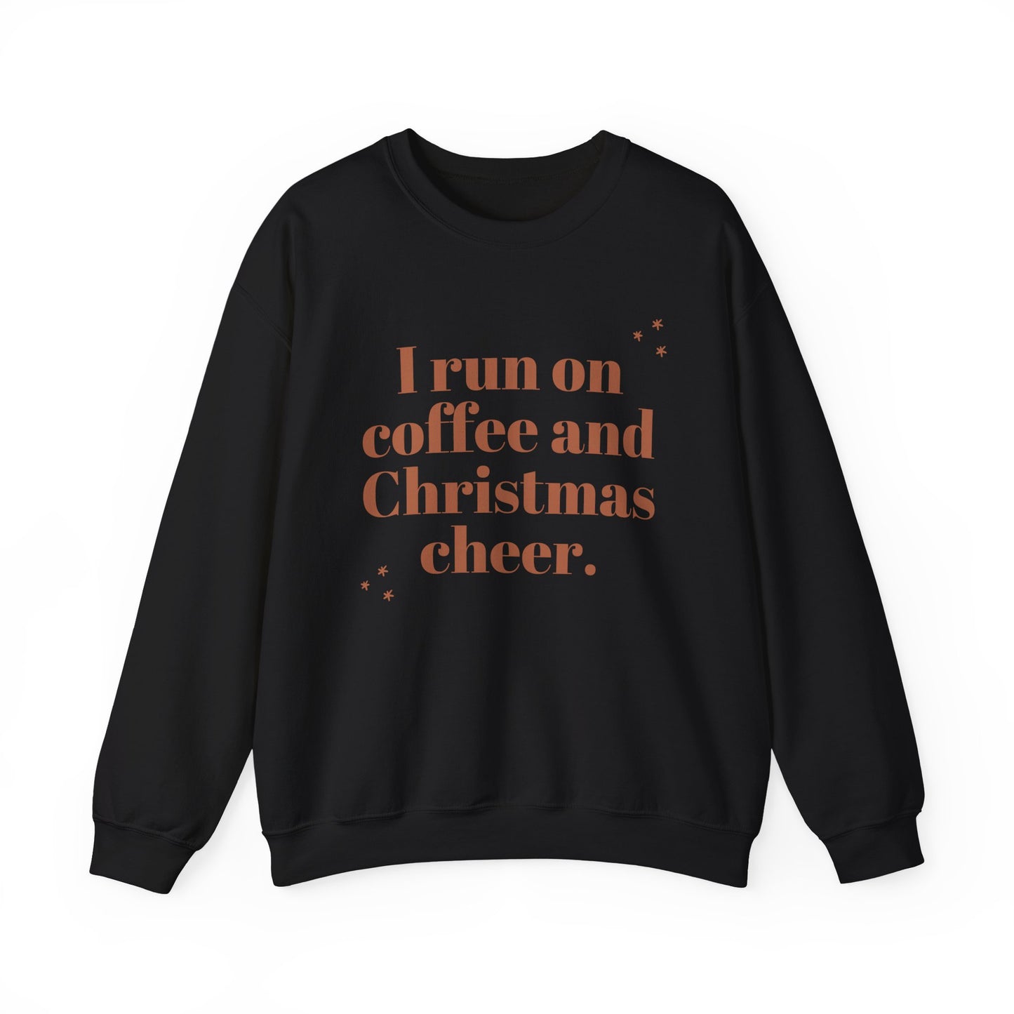 I Run on Coffee and Christmas Cheer Sweatshirt, Holiday Gift, Cozy Crewneck, Unisex Christmas Apparel, Winter Fashion, Warm Layer