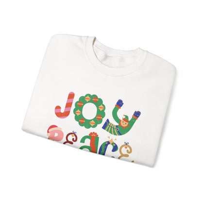 Joy Peace Love Unisex Crewneck Sweatshirt, Cozy Gift for Friends, Casual Wear, Relaxed Style, Perfect for Holidays, Uplifting Vibes