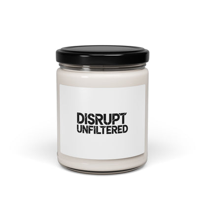 Disrupt Unfiltered Candle, Typographic Brutalism, bold statement soy jar