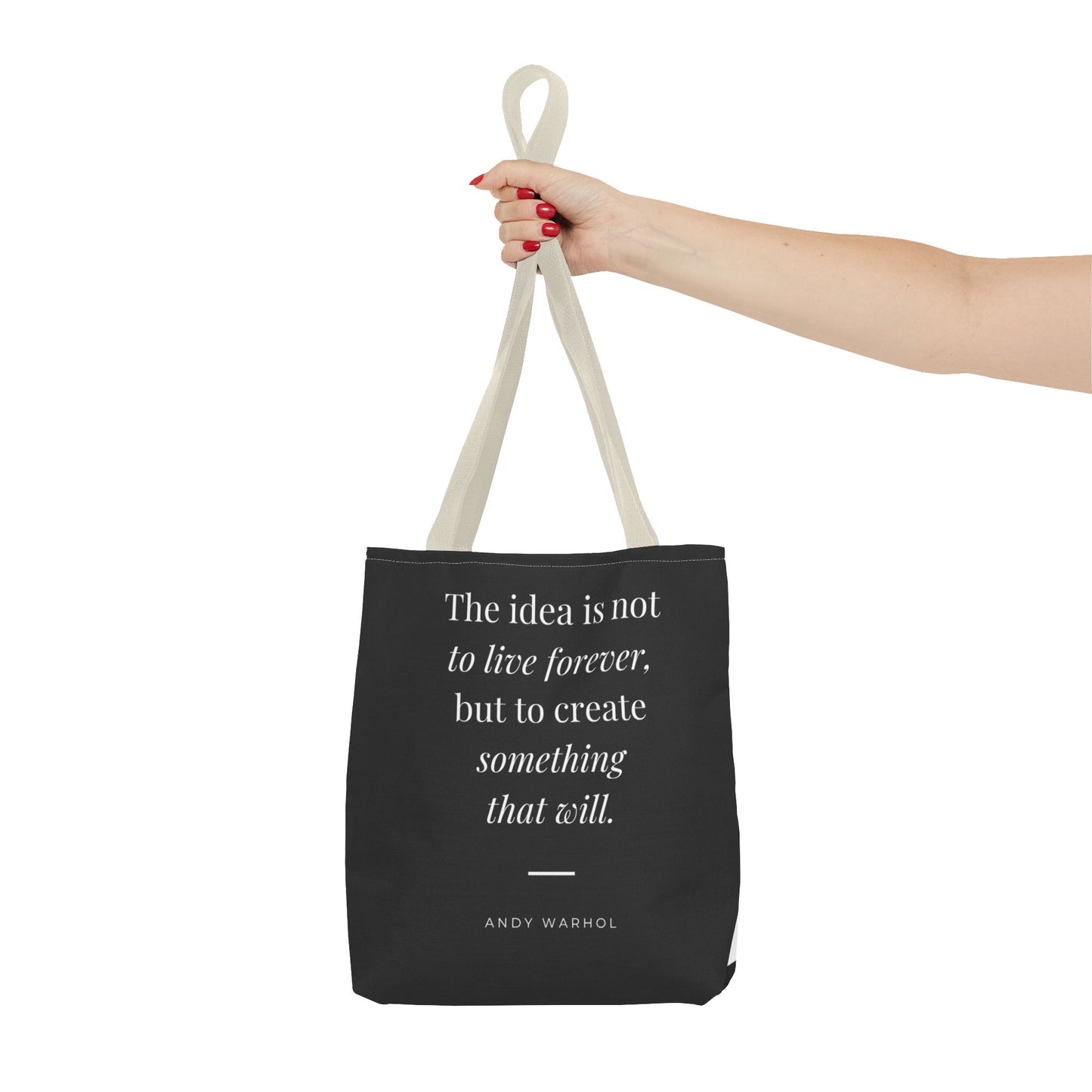 Inspirational Quote Tote Bag — "Create Something That Will"