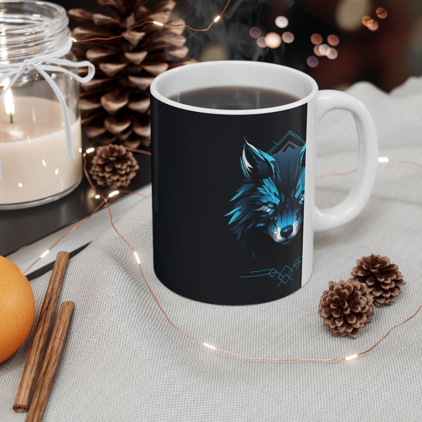 Wolf Design Ceramic Mug - Perfect Gift for Animal Lovers, Coffee Lovers, Birthday Present, Home Decor, and Nature Enthusiasts