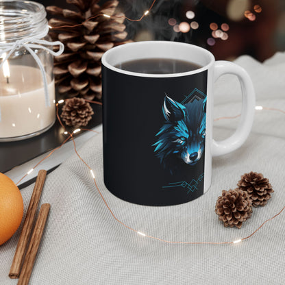 Wolf Design Ceramic Mug - Perfect Gift for Animal Lovers, Coffee Lovers, Birthday Present, Home Decor, and Nature Enthusiasts