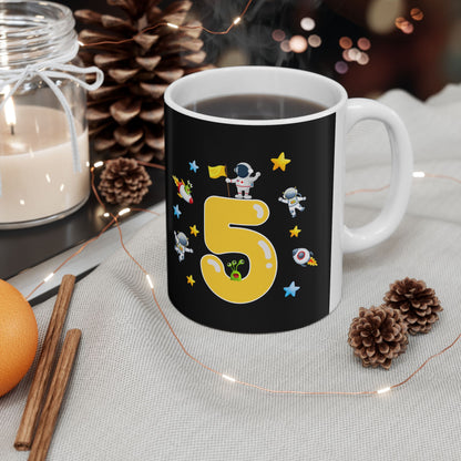 Astronaut Adventure Ceramic Mug, Space Lovers Gift, Kids' Birthday Party Favors, Unique Gifts for Astronaut Fans, Cosmic Coffee Cup