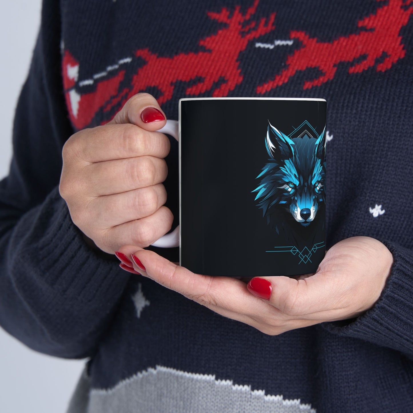 Wolf Design Ceramic Mug - Perfect Gift for Animal Lovers, Coffee Lovers, Birthday Present, Home Decor, and Nature Enthusiasts