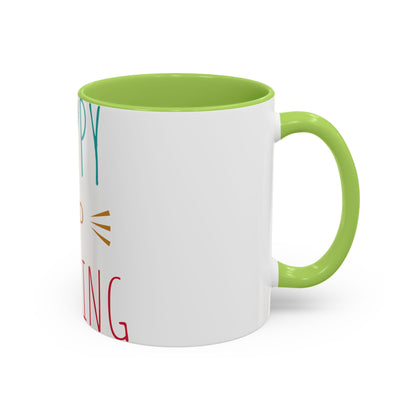 Happy and Dazzling Accent Coffee Mug — Inspirational Ceramic Tea Cup (11/15oz)