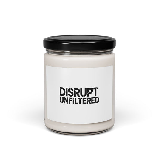 Disrupt Unfiltered Candle, Typographic Brutalism, bold statement soy jar