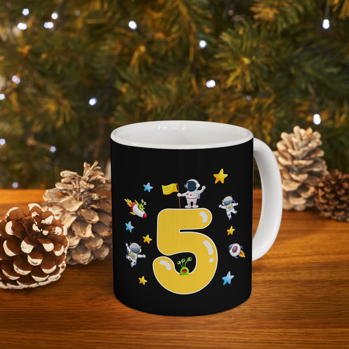 Astronaut Adventure Ceramic Mug, Space Lovers Gift, Kids' Birthday Party Favors, Unique Gifts for Astronaut Fans, Cosmic Coffee Cup