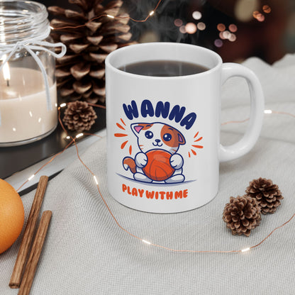 Whimsical Ceramic Mug - Perfect for Cat Lovers, Gifts, Birthdays, Coffee, Tea, Fun Decor