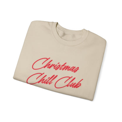 Christmas Chill Club Sweatshirt, Cozy Winter Sweater, Holiday Gift, Unisex Crewneck, Relaxed Fit, Festive Apparel, Season's Greetings