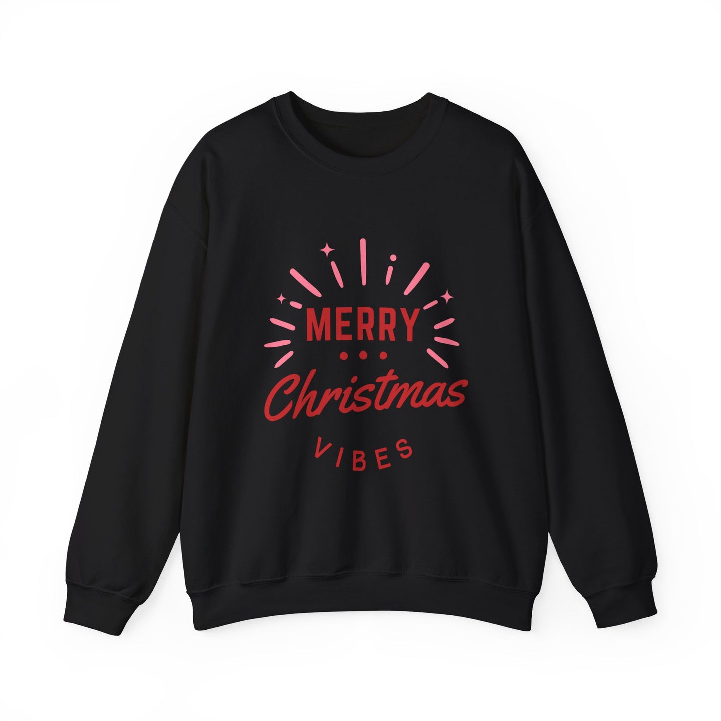 Merry Christmas Vibes Crewneck Sweatshirt | Cozy Holiday Wear, Unisex Winter Apparel, Christmas Gifts, Seasonal Fashion, Festive Sweatshirt