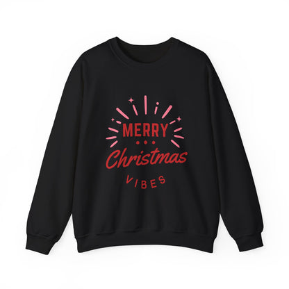 Merry Christmas Vibes Crewneck Sweatshirt | Cozy Holiday Wear, Unisex Winter Apparel, Christmas Gifts, Seasonal Fashion, Festive Sweatshirt