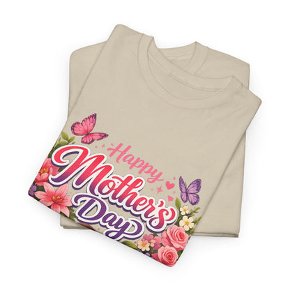 Mother's Day T-Shirt - "Happy Mother's Day" Floral Heart Design