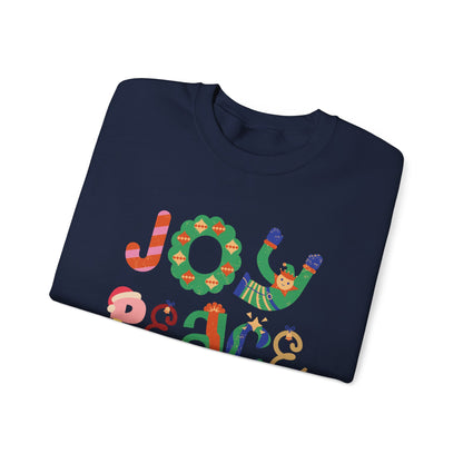 Joy Peace Love Unisex Crewneck Sweatshirt, Cozy Gift for Friends, Casual Wear, Relaxed Style, Perfect for Holidays, Uplifting Vibes