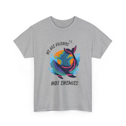 Earth-Friendly Unisex Heavy Cotton Tee - 'We Are Friends Not Enemies', Eco Apparel, Sustainable Fashion, Gift for Nature Lovers, Earth [...]