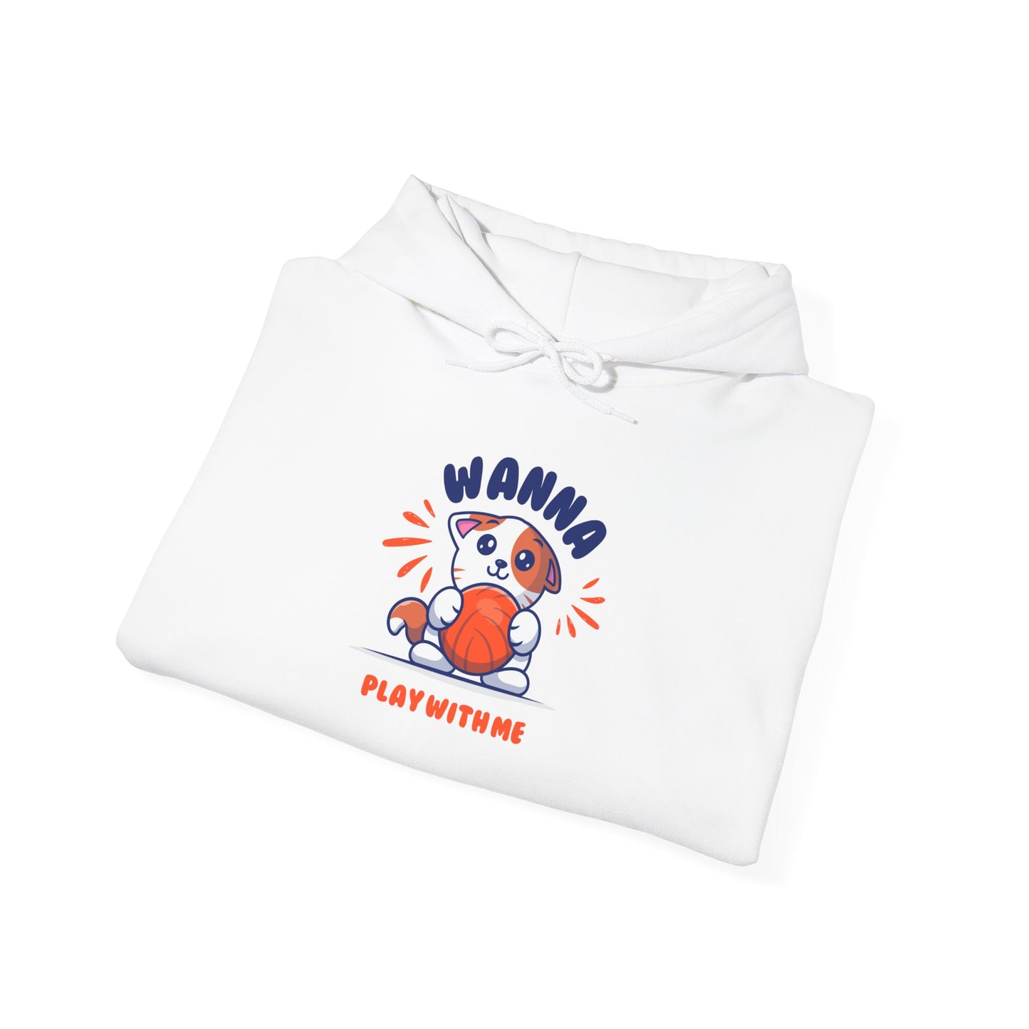 Bear "Wanna Play With Me" Hoodie — Cute Cartoon Plush Toy Graphic Sweatshirt