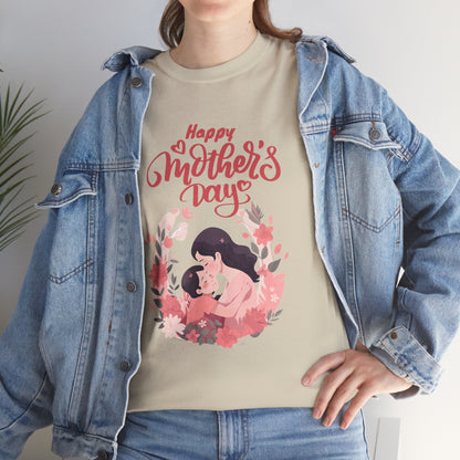 Mother’s Day Tee — "Happy Mother's Day" Floral Mom & Child Shirt