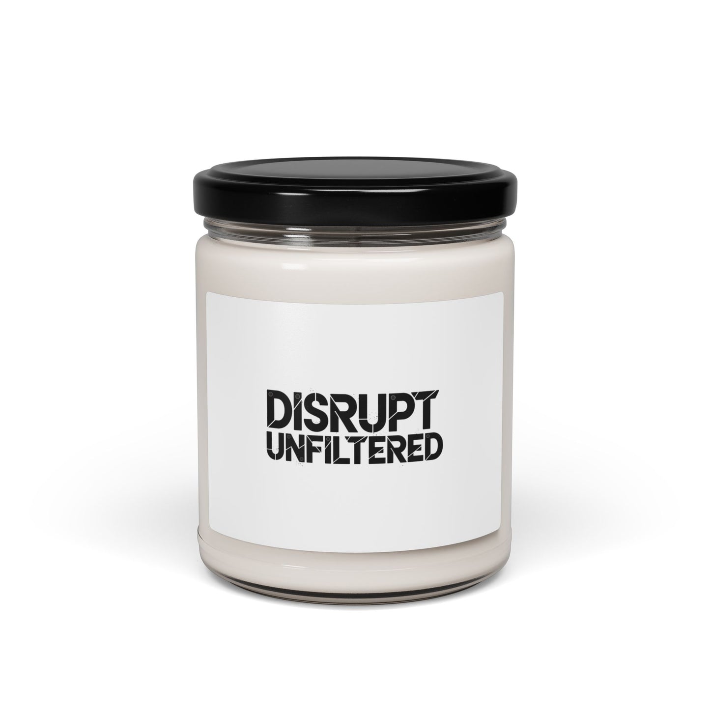 Disrupt Unfiltered Candle, Typographic Brutalism, bold statement soy jar