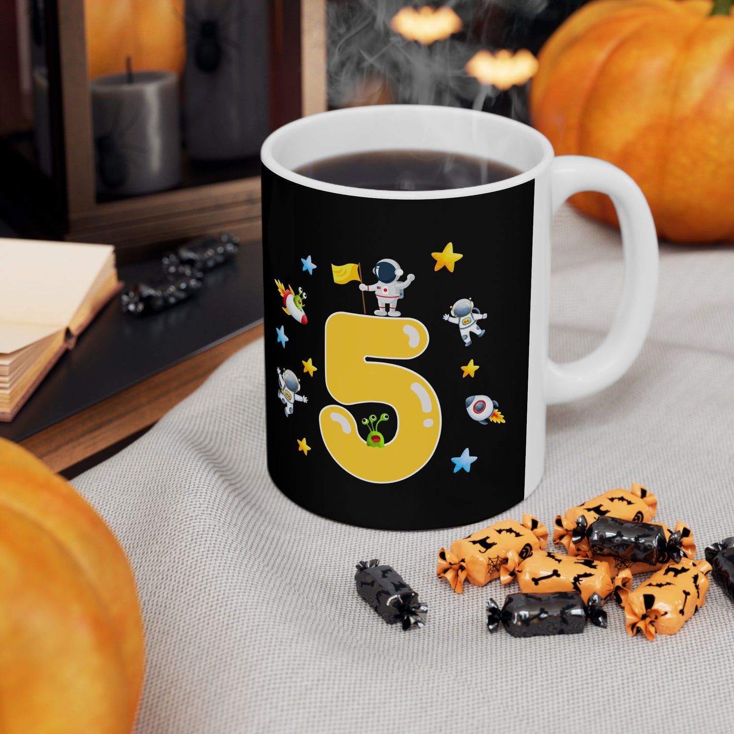 Astronaut Adventure Ceramic Mug, Space Lovers Gift, Kids' Birthday Party Favors, Unique Gifts for Astronaut Fans, Cosmic Coffee Cup