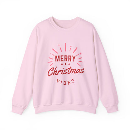 Merry Christmas Vibes Crewneck Sweatshirt | Cozy Holiday Wear, Unisex Winter Apparel, Christmas Gifts, Seasonal Fashion, Festive Sweatshirt