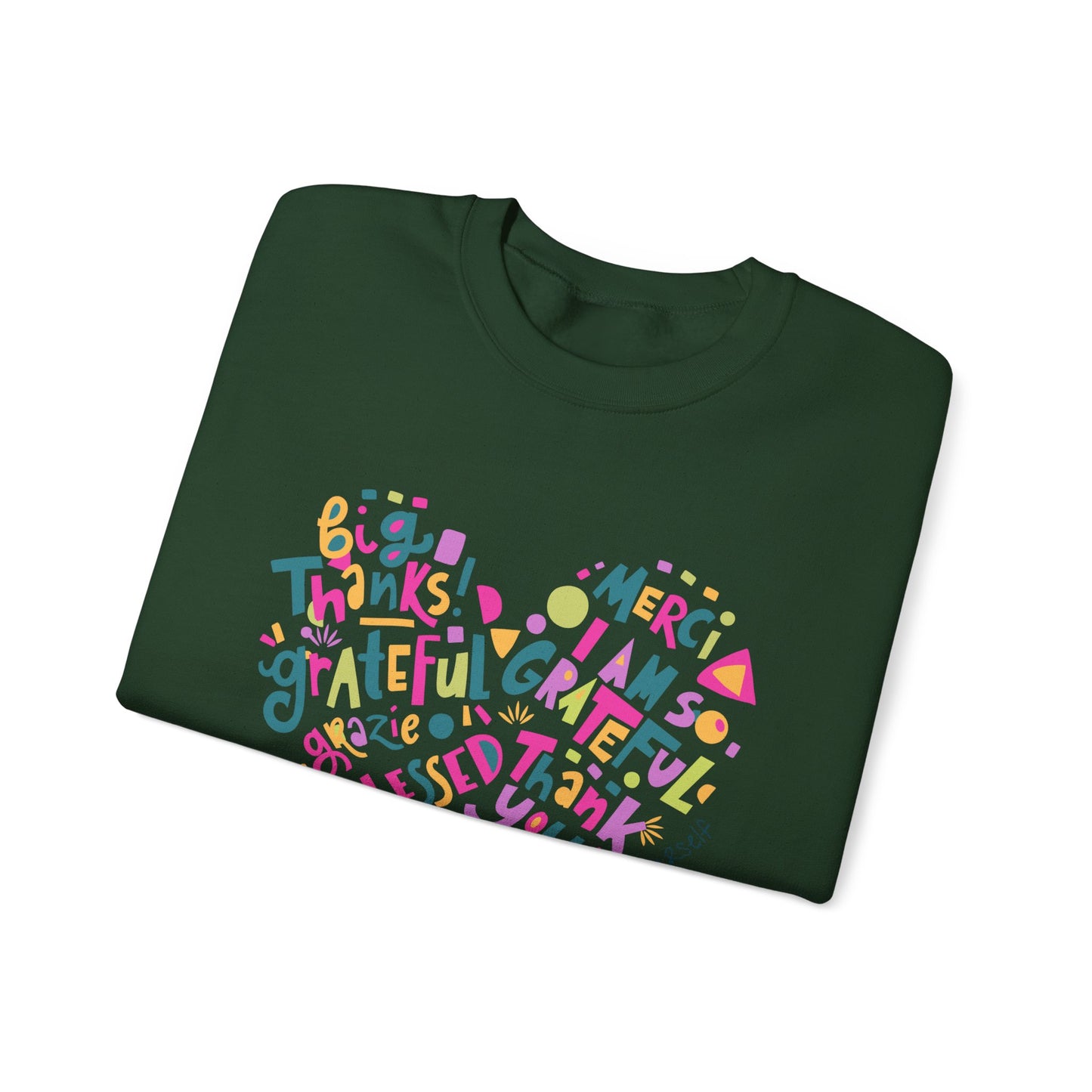 Heartfelt Gratitude Crewneck Sweatshirt, Cozy Gift, Unisex Apparel, Thankful Design, Thanksgiving, Casual Comfort, Year-Round Wear