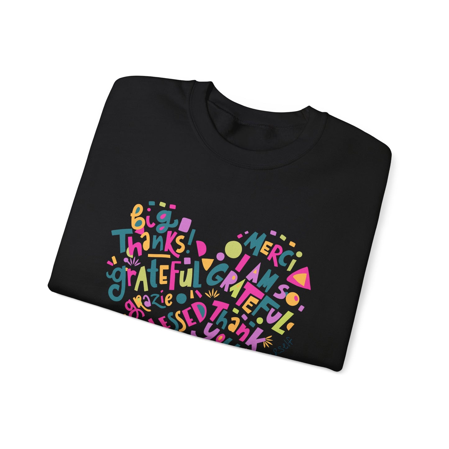 Heartfelt Gratitude Crewneck Sweatshirt, Cozy Gift, Unisex Apparel, Thankful Design, Thanksgiving, Casual Comfort, Year-Round Wear