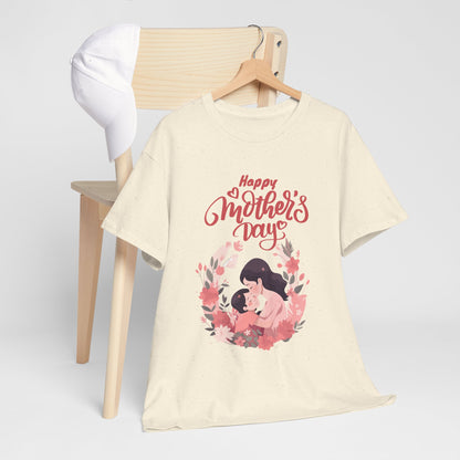 Mother’s Day Tee — "Happy Mother's Day" Floral Mom & Child Shirt