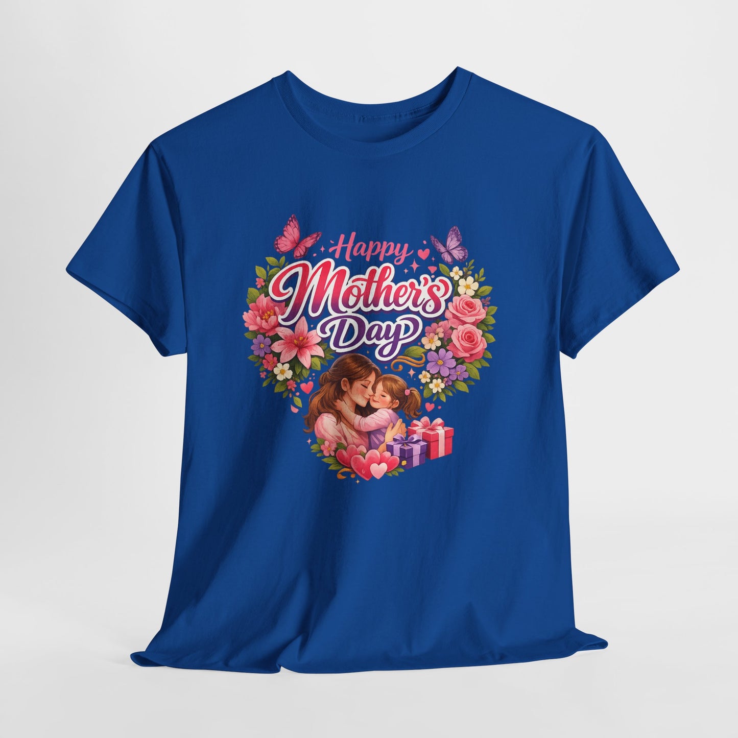 Mother's Day T-Shirt - "Happy Mother's Day" Floral Heart Design