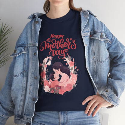 Mother’s Day Tee — "Happy Mother's Day" Floral Mom & Child Shirt