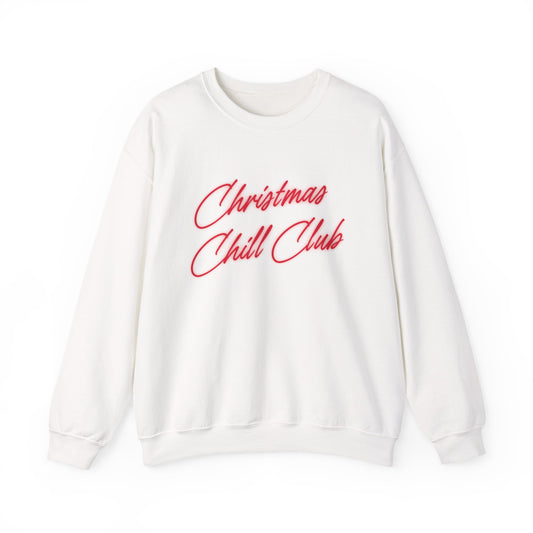 Christmas Chill Club Sweatshirt, Cozy Winter Sweater, Holiday Gift, Unisex Crewneck, Relaxed Fit, Festive Apparel, Season's Greetings
