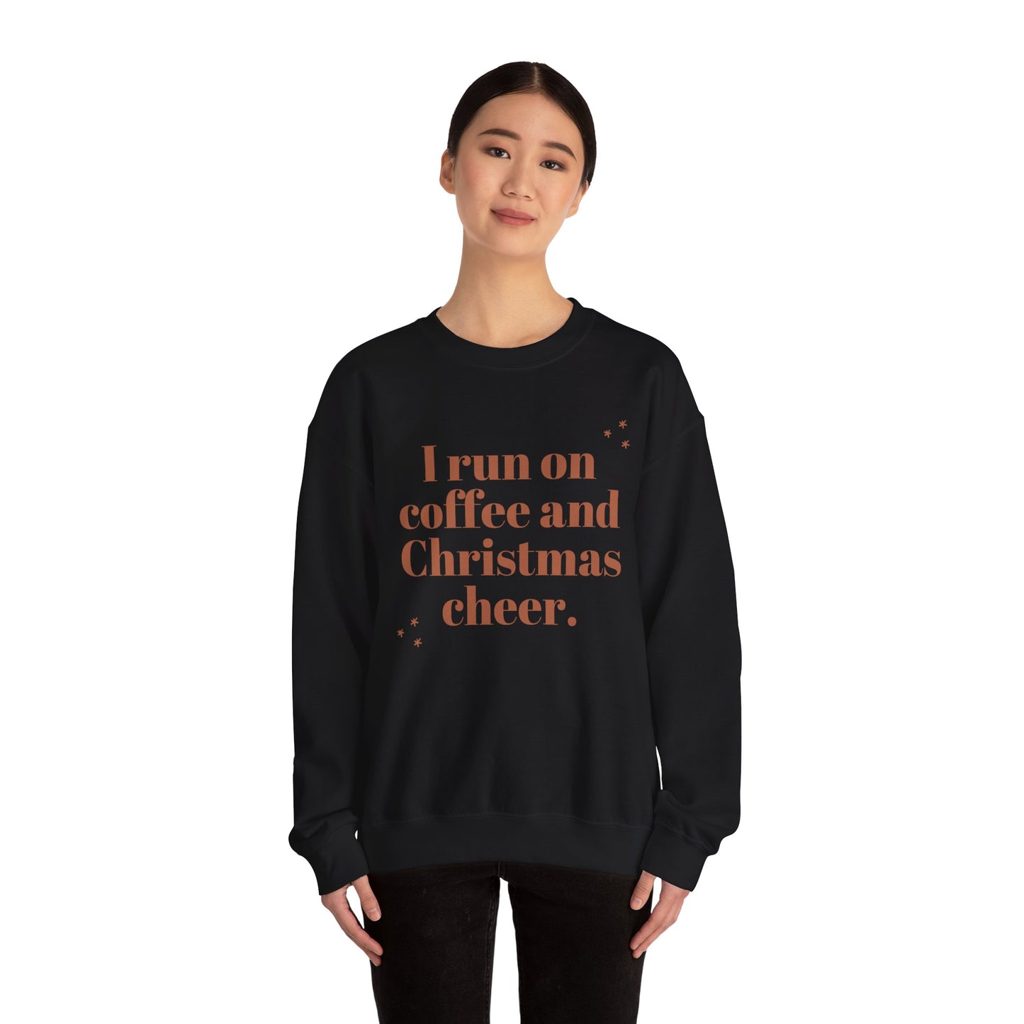 I Run on Coffee and Christmas Cheer Sweatshirt, Holiday Gift, Cozy Crewneck, Unisex Christmas Apparel, Winter Fashion, Warm Layer