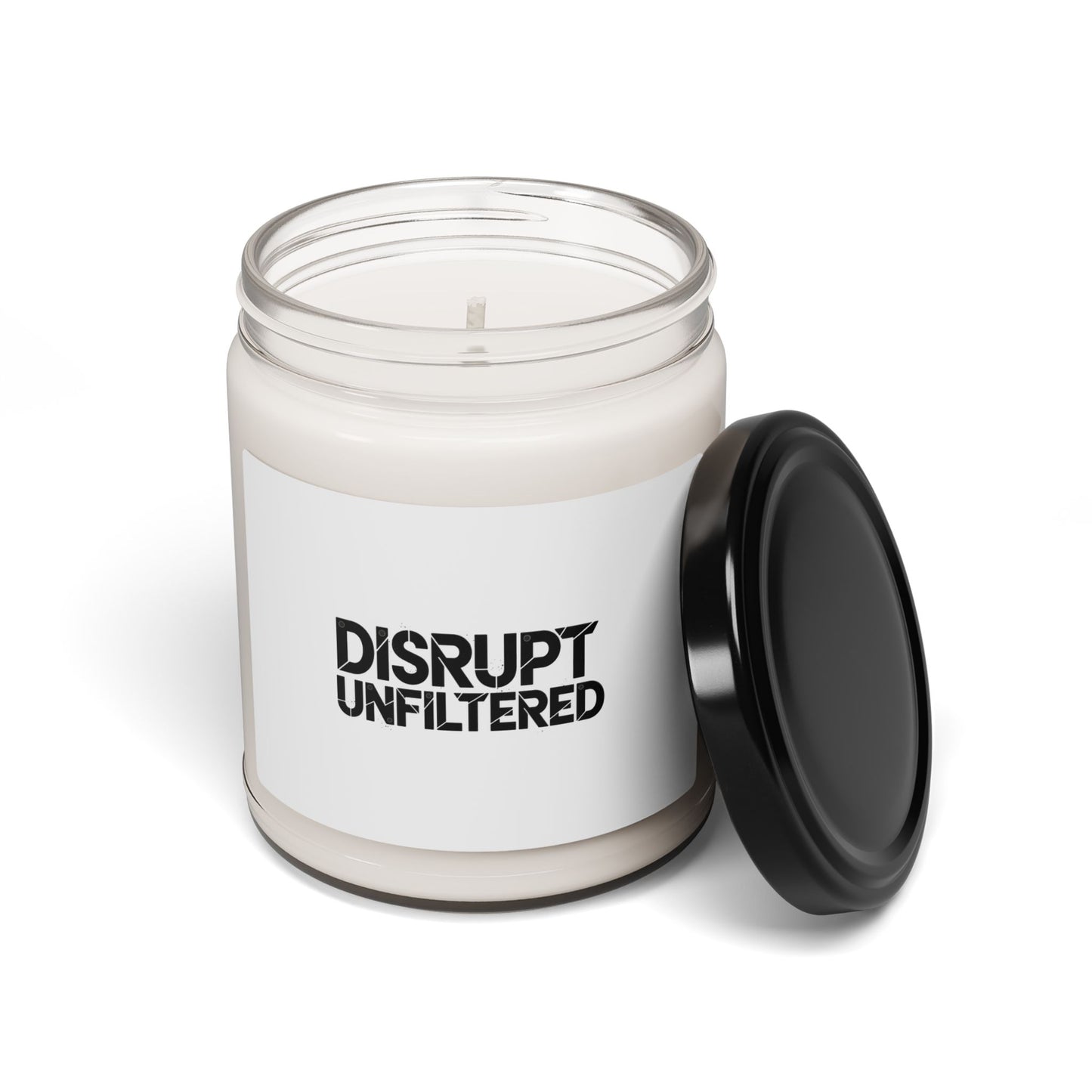 Disrupt Unfiltered Candle, Typographic Brutalism, bold statement soy jar