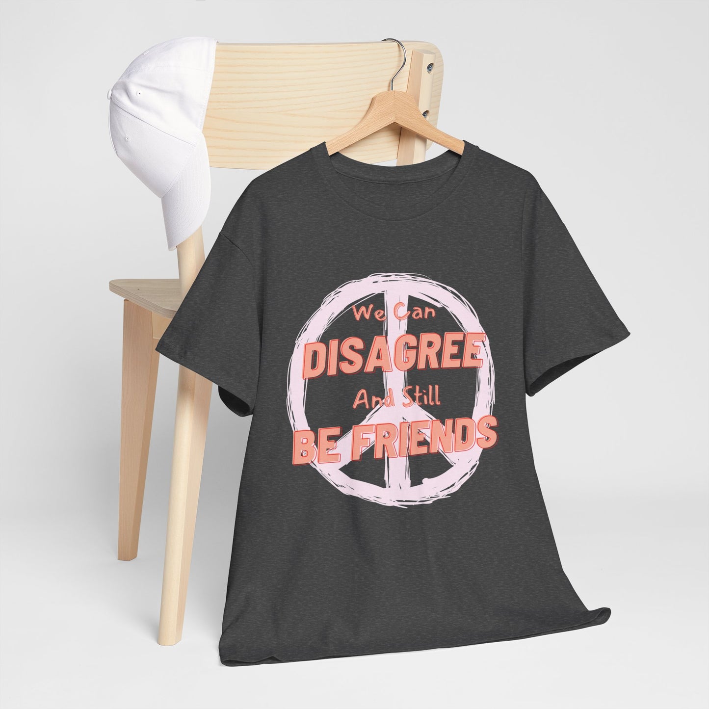 Peaceful Disagreement Unisex Heavy Cotton Tee, Casual Wear, Friendship Gift, Statement Shirt, Relaxed Fit Tee, Everyday Comfort